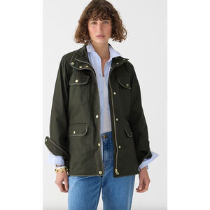 NWT J. Crew Downtown Field Jacket XS Moss Olive Green Coat Utility J.Crew BK001